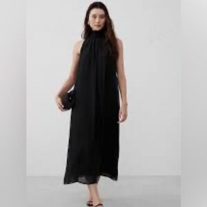 Banana Republic Black Halter Maxi Dress